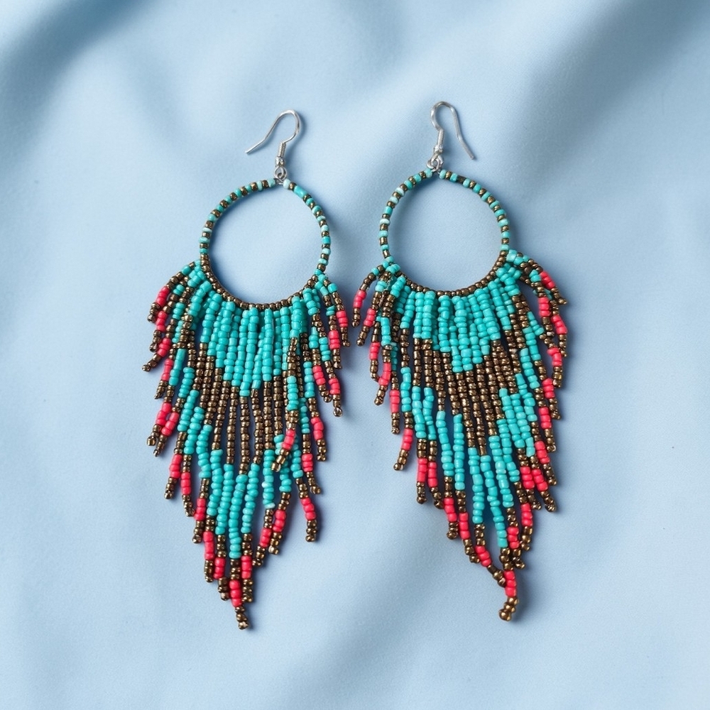 Beaded Fringe Earrings